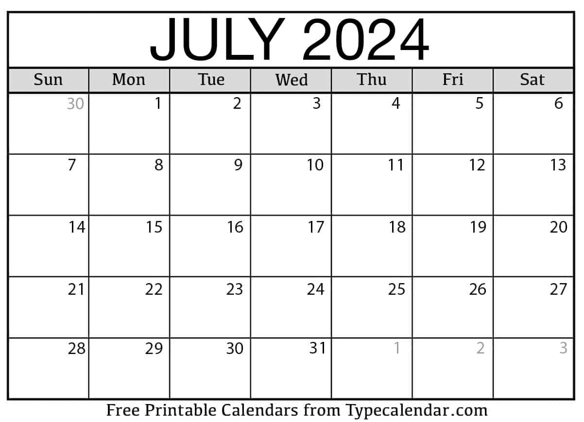 July 2024 Calendar